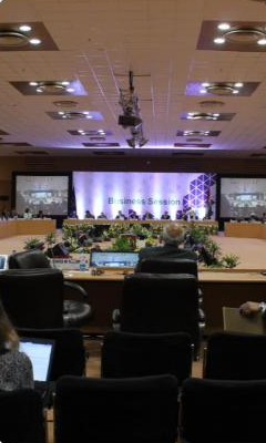 Conference session with AV set-up